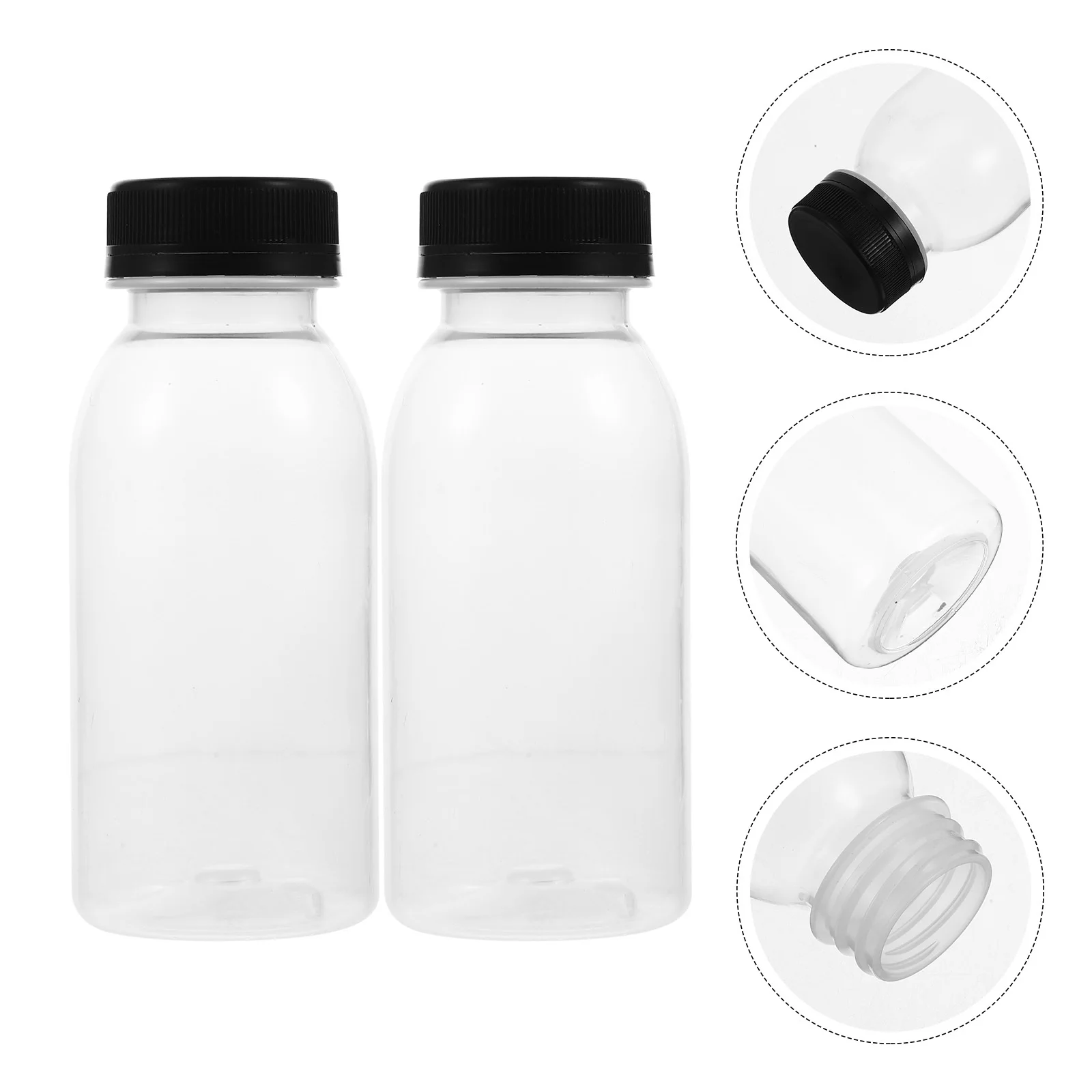 

6pcs 200Ml Clear Portable Juice Bottles Leakproof For Cold Drinks Ice Coffee Yogurt Storage Lightweight Containers