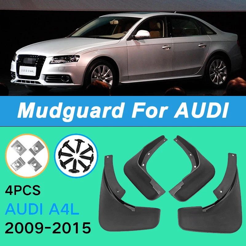 

For Audi A4L 2009-2015 2014 Automotive Tire Mudguard Waterproof Prevent Mud Splashing Car Mud Flaps Fender Trim 4pcs Accessories