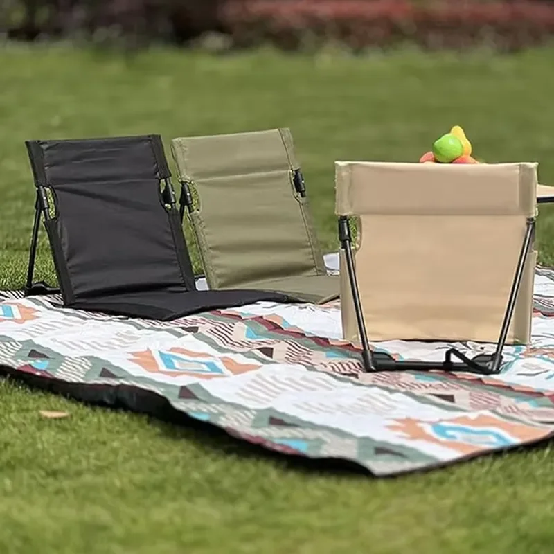for Lightweight Foldable Low Back Outdoor Beach Chair Collapsible Stadium Seat Folding Camping Rest Backrest Chair
