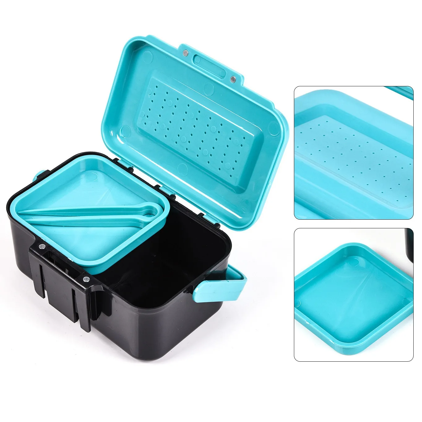 【STOCK】Fishing Live Bait Box Fishing Plastic Bait Box Bait Storage Box Worm Bait Holder Portable Fishing Live Bait Storage Box