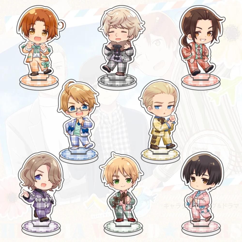 Anime Hetalia: Axis Powers keychain Acrylic Cute Character Alfred Feliciano Ludwig Kiku Arthur Ivan Francis Yao Stand Model Gift