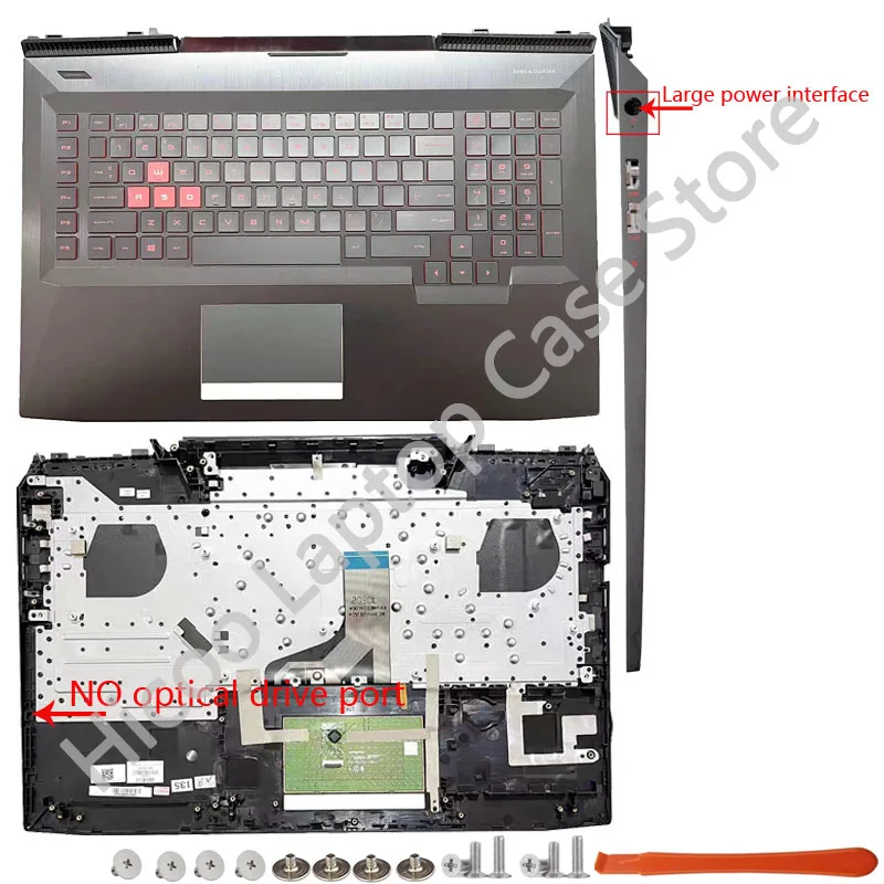 Imagem -04 - Laptop Lcd Tampa Traseira Frame Frontal Teclado Palm Rest Tampa Inferior Dobradiça Saída de ar hp Mulheres 17-an 17t-an 17-an013tx Tpn-q195