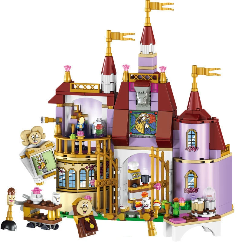 New Friends Beauty And The Beast Princess Belle castello incantato Building Blocks Girl Kids Model Toys