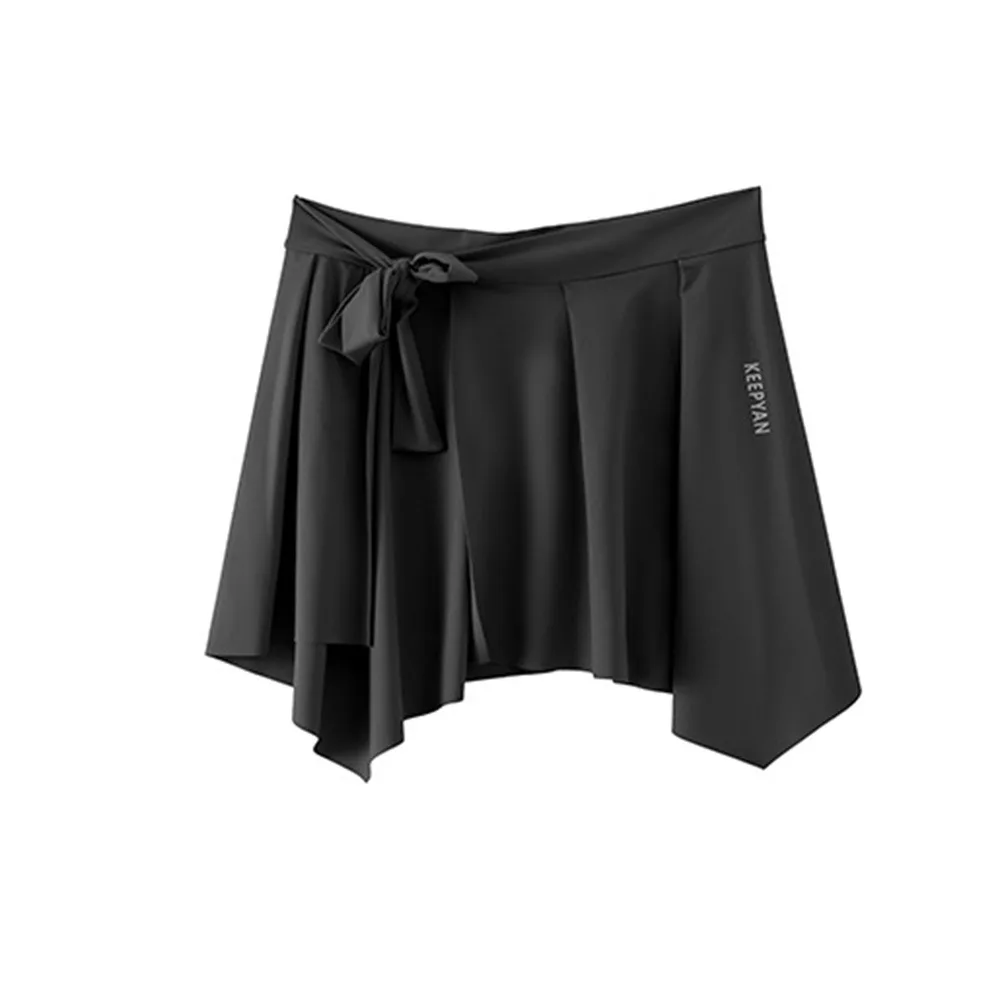 

Irregular Butt Curtain Anti-Exposure Quick Drying Women's Yoga Skirt Hip Covering Lace-up Tie Up Cover Up Skirt