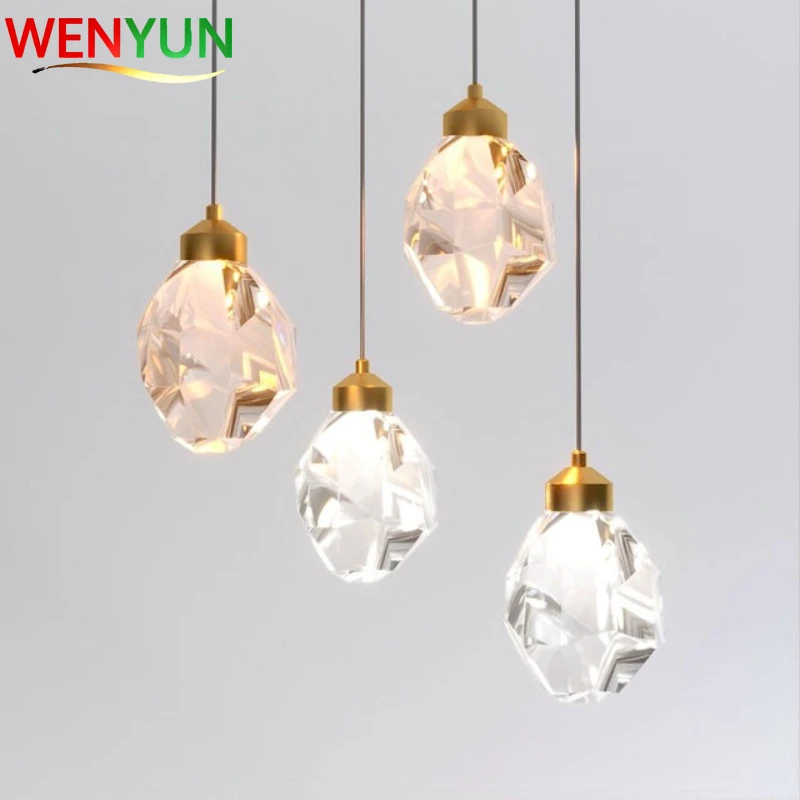 Lámpara colgante de cristal LED nórdica, luminaria de suspensión para dormitorio, decoración del hogar, Lustre para cocina, isla, comedor