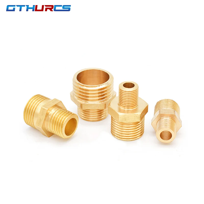 Brass Pipe Hex Nipple Fittings Quick Coupler Adapter 1/8 1/4 3/8 1/2 3/4 1 BSP Male to Males Thread Water Oil Gas Connectors