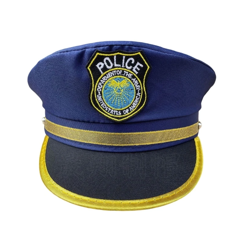 Children Police Hat for RolePlay Kids Party Props Hat Police Cap with Badge for Stage Performances Costume Headdress