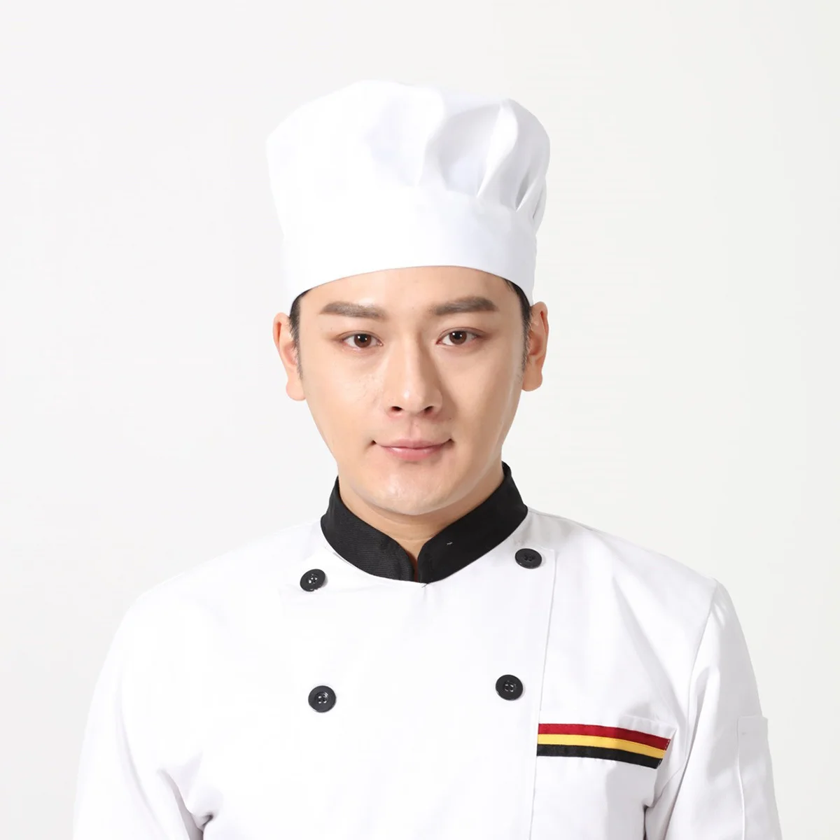 

1pc Adjustable Mushroom Hat Chef Hat For Restaurant Hotel Use Soft Fabric Bouffant Work Cap Cooking Uniform