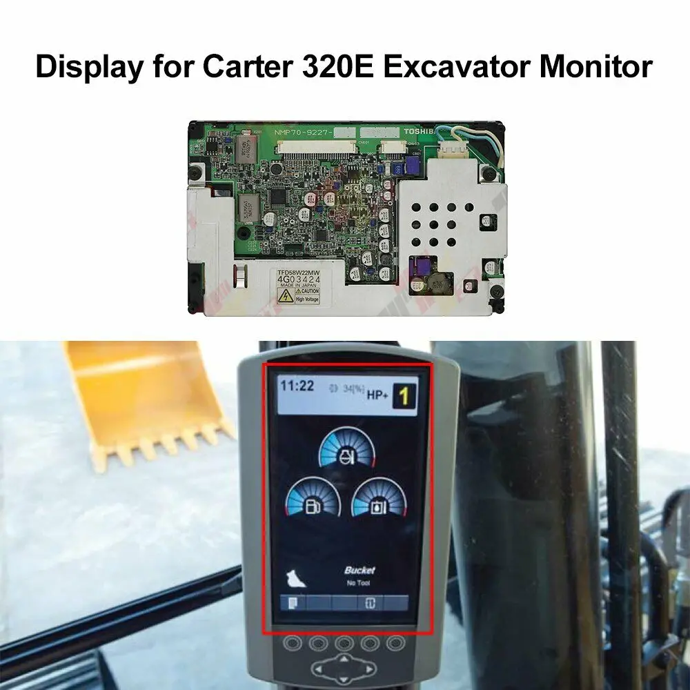 LCD Screen Display for Carter E320 323 336D For Hitachi ZAXIS-3 Excavator Monitor