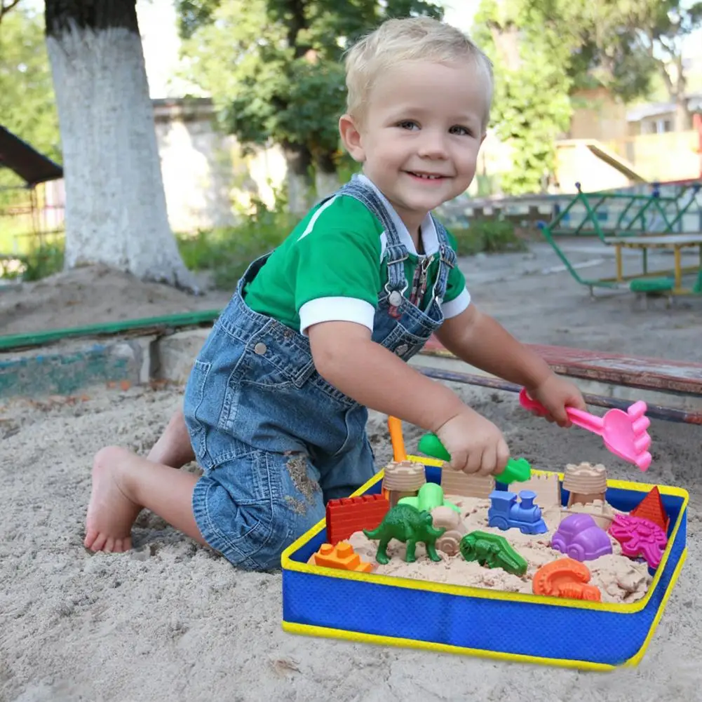 Opvouwbare stoffen zandbak Scheurbestendig polyester zandbak Waterdicht kinderstrandspeelgoed Opbergvak Stoffen zandbak met grote capaciteit