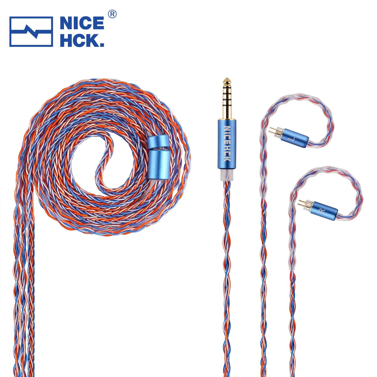 NiceHCK NewGarden Cable de actualización IEM de Audio HiFi 8 hebras 5N OFC + Cable OFC plateado para Himalaya Cadenza 4 Singolo EA1000