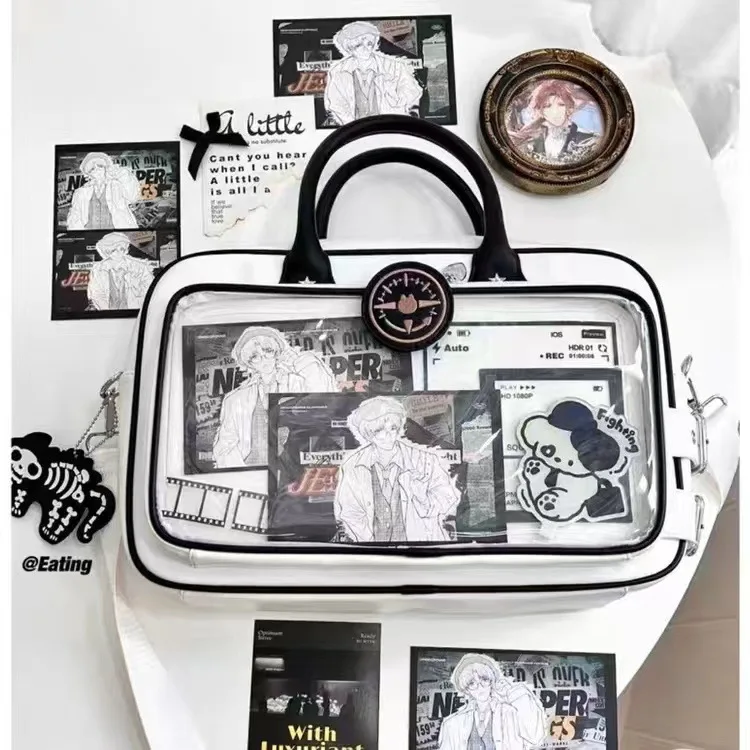 Transparent Itabag Commuter Storage Box Shoulder Bag Two-dimensional Cute Comic Show Casual Decoration Oblique Span Bag