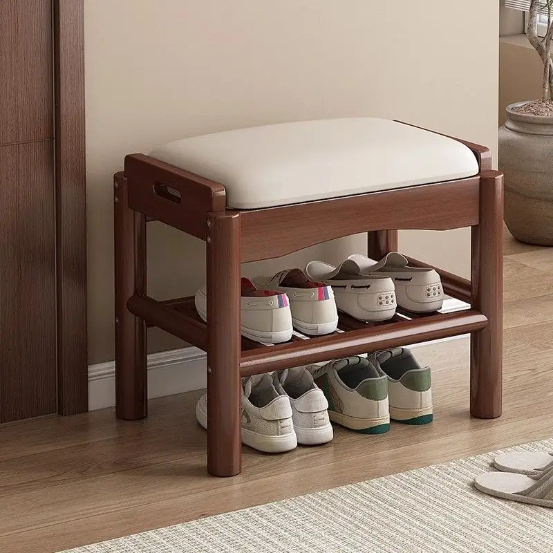 

all solid wood shoe cabinet integrated, home use can sit at the door, shoe stool enters the door, narrow shoe rack, long stool