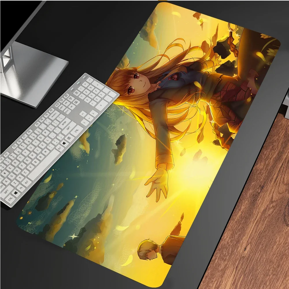 Anime Spice and Wolf Holo Lawrence Mouse Pad Thicken Desk Keyboard Pad Gaming Mice Mat Anti-Slip Playmat Cosplay Holiday Gift