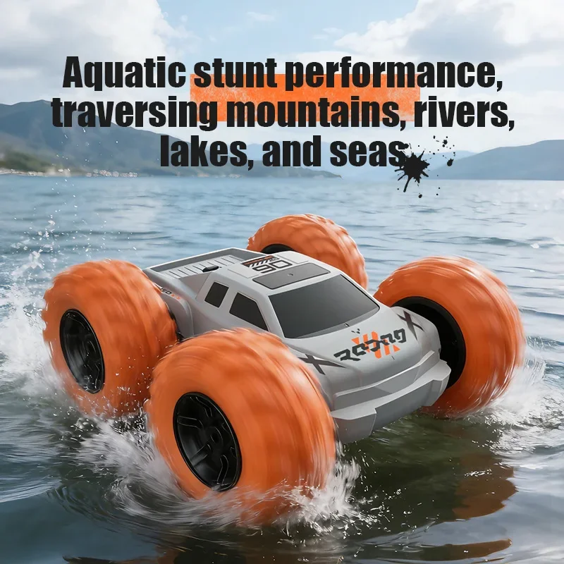 

Children's RC Car Toy Amphibious Double-Sided Off-Road Stunt Vehicle Safety Anti-Collision Anti-Fall Kid's Model Q242