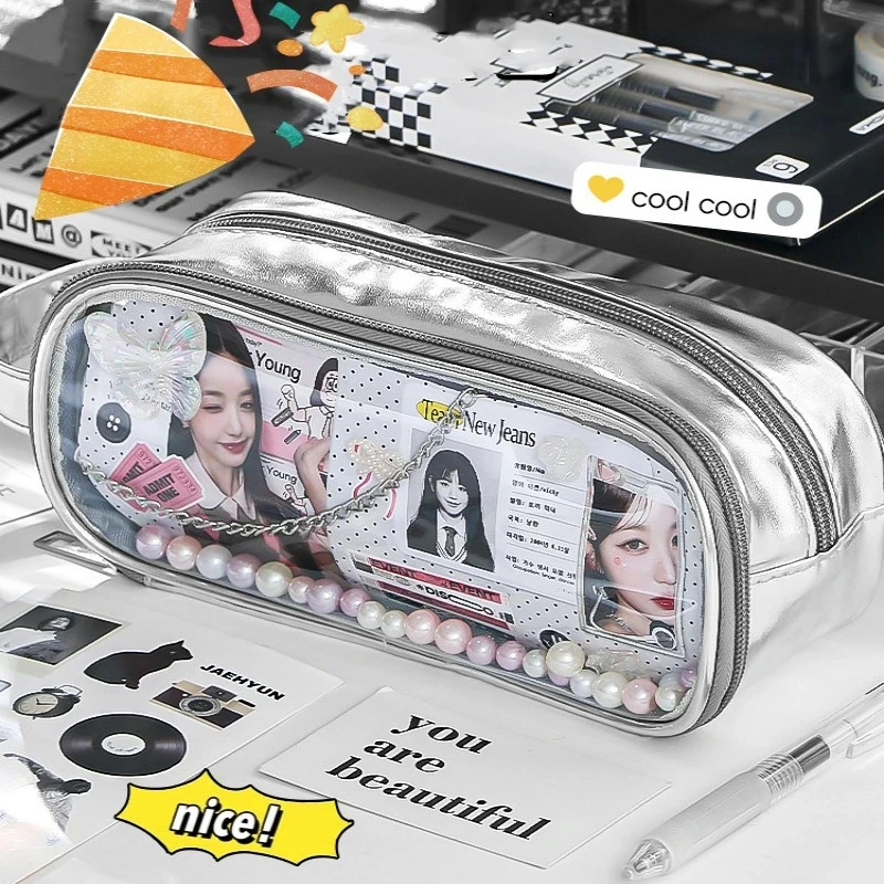 Transparent Pencil Case Waterproof Pen Bag Large Capacity School Pouch Pencil Box Multi-functional Stationery Pen Case Students