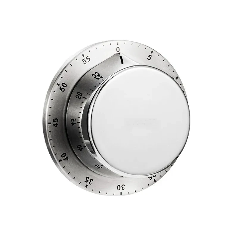 ABS Stainless Steel Mechanical Kitchen Timer, Manual Alarm Clock Baking Study Reminder for Daily Time Management