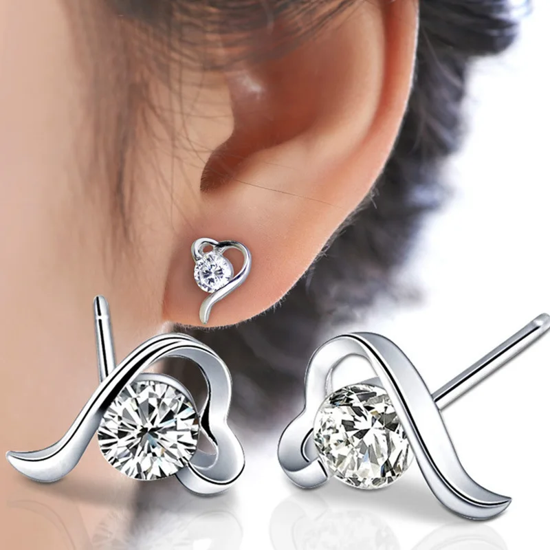 925 Sterling Silver Stud Earrings Classic Fashion Ear Jewelry For Women That Make You Fall In Love At First Sight