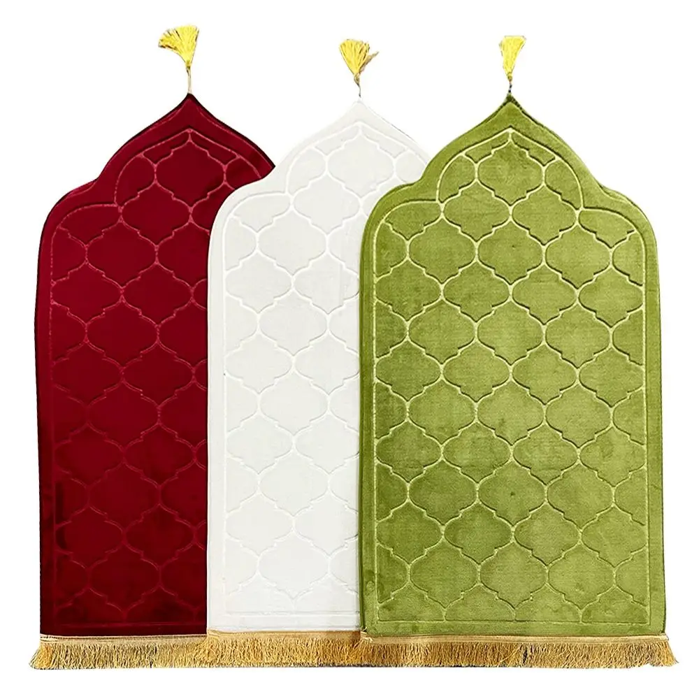 Portable Flannel Prayer Mat Non-slip Irregular Worship Blanket Thickened Soft Prayer Rug