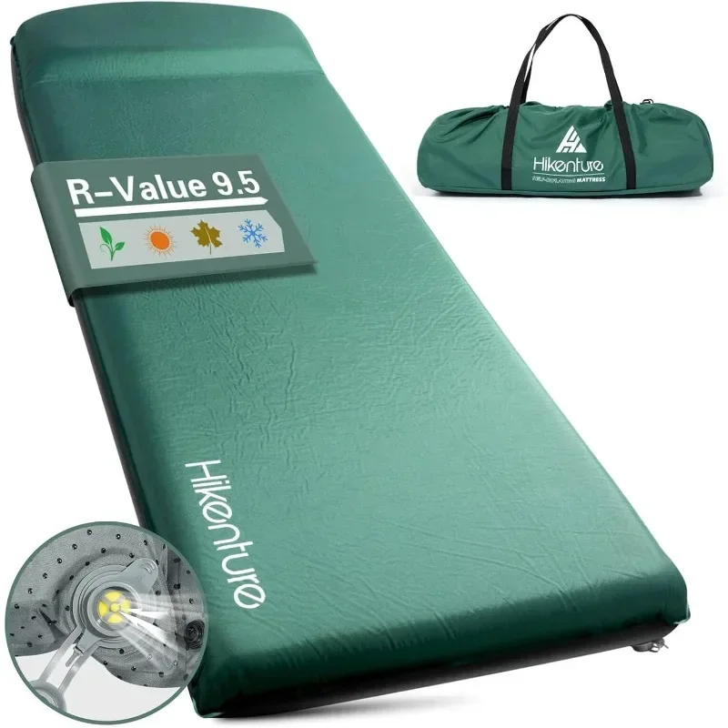 

Hikenture Self Inflating Sleeping Pad for Camping,Ultra Thick Camping Pad with Pillow, Insulated Camping Mattress