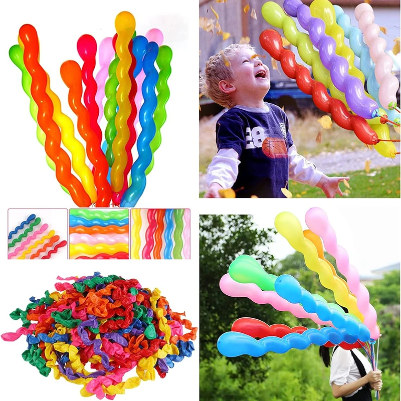 20~200 Stück Spiral-Langballons, mehrfarbig, einzigartige, gedrehte Spiral-Latexballons, Hochzeit, alles Gute zum Geburtstag, Feiertagsdekorationen TMZ – Detail 1