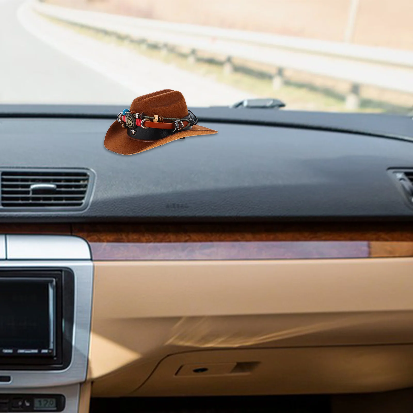 

Cowboy Hats Car Interior Decoration Handmade Mini Hat Ornament for Rearview Mirror Western Car Charm Compatible for Nio Nomi