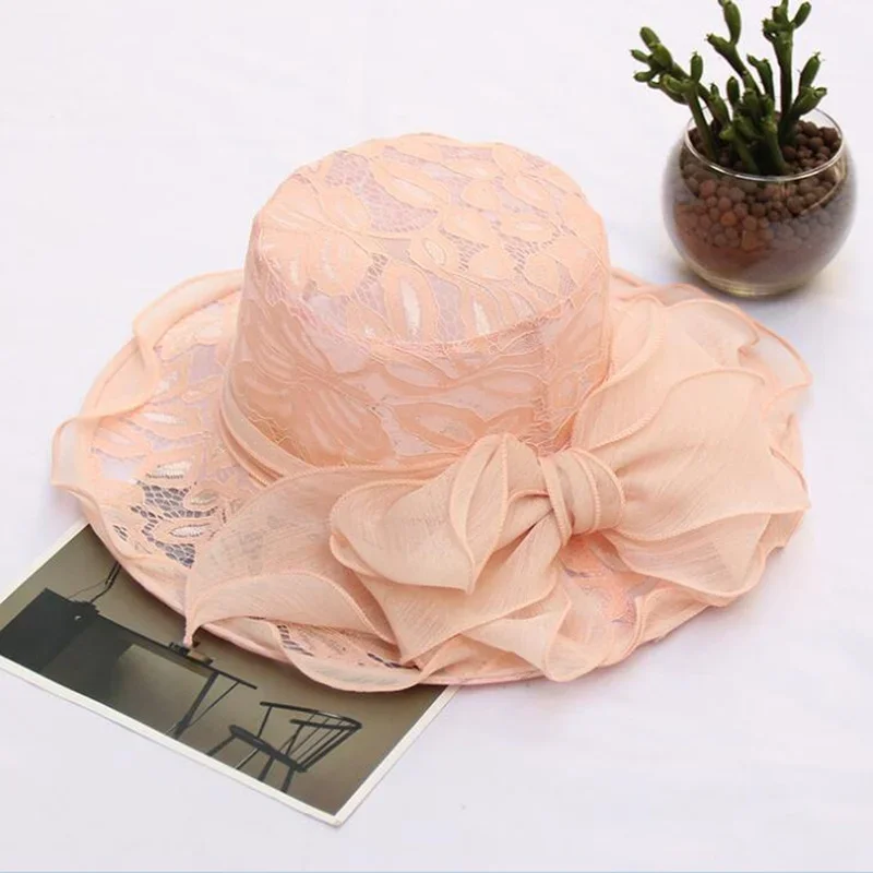 Nuevo Verano Organza Iglesia Derby sombrero tocado mujer señora nuevo Kentucky Tea Party boda arco sombrero Gorros Mujer