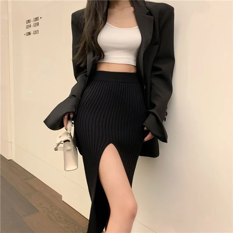 

SICA High Waist Asymmetrical Hem Bodycon Skirt Women's Sexy Summer New Sle Trendy f-length Slimming Wraparound Skirt