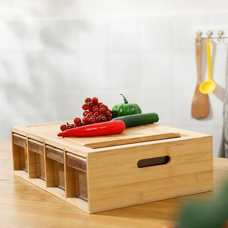 Multifunctional acrylic cutting board kitchen with drawer type bamboo bread cutting board environmentally friendly Japanese