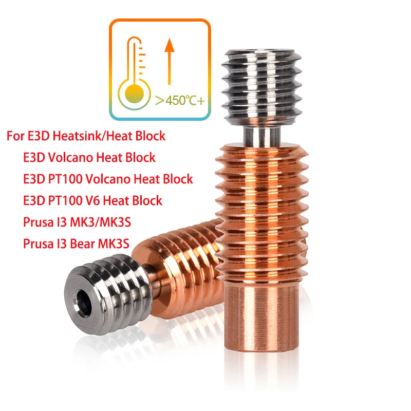 Bimetal Heat Break E3D V6 Titanium Alloy Throat for 1.75mm PLA For E3D PT100 Volcano Prusa I3 MK3/MK3S 3D Printer Parts