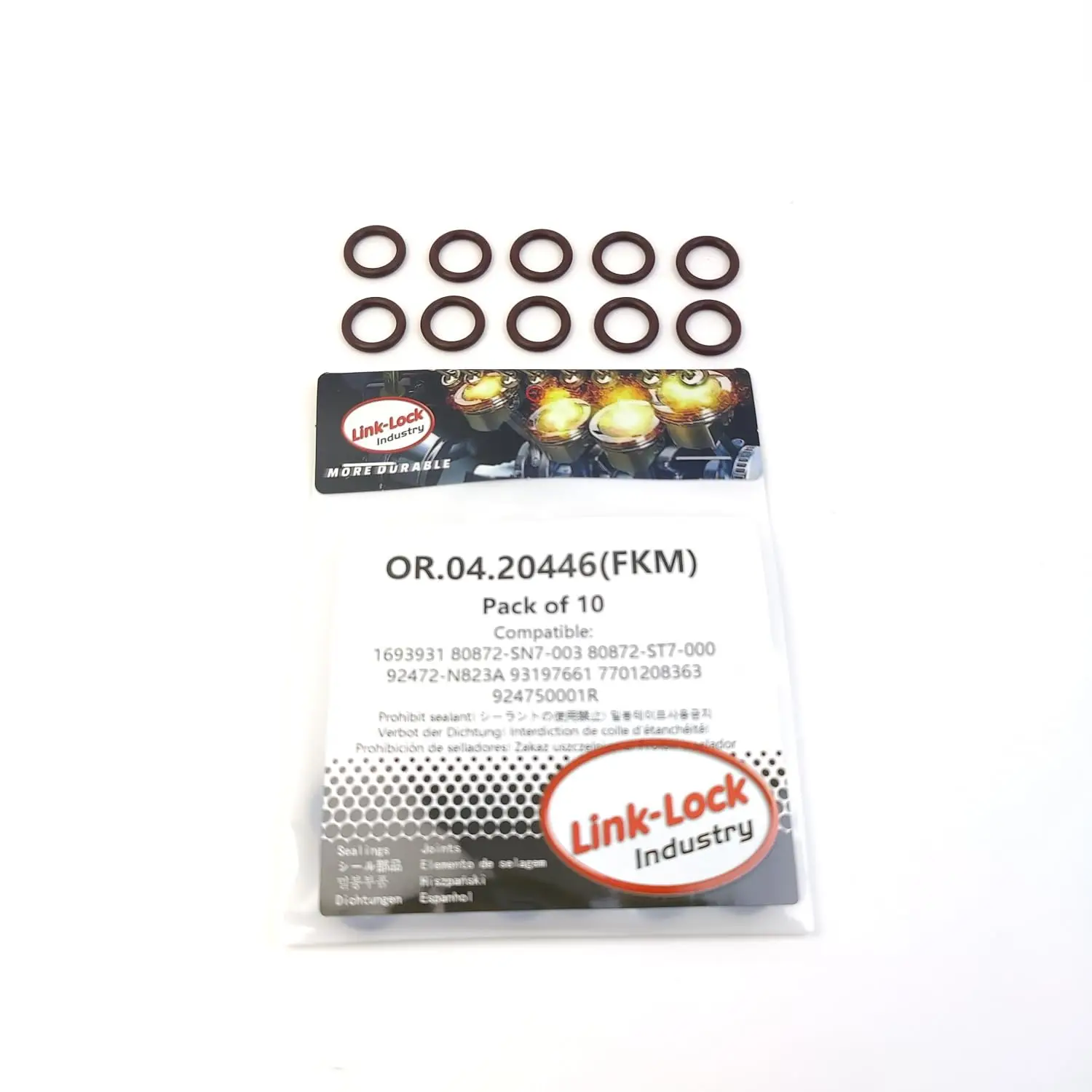 LINK-LOCK 10PCS OR.04.20446 Kit de Juntas Tóricas de Sellado FKM Viton para Líneas de Refrigerante 1693931 80872-SN7-003 80872-ST7-000 92472-N823A 931