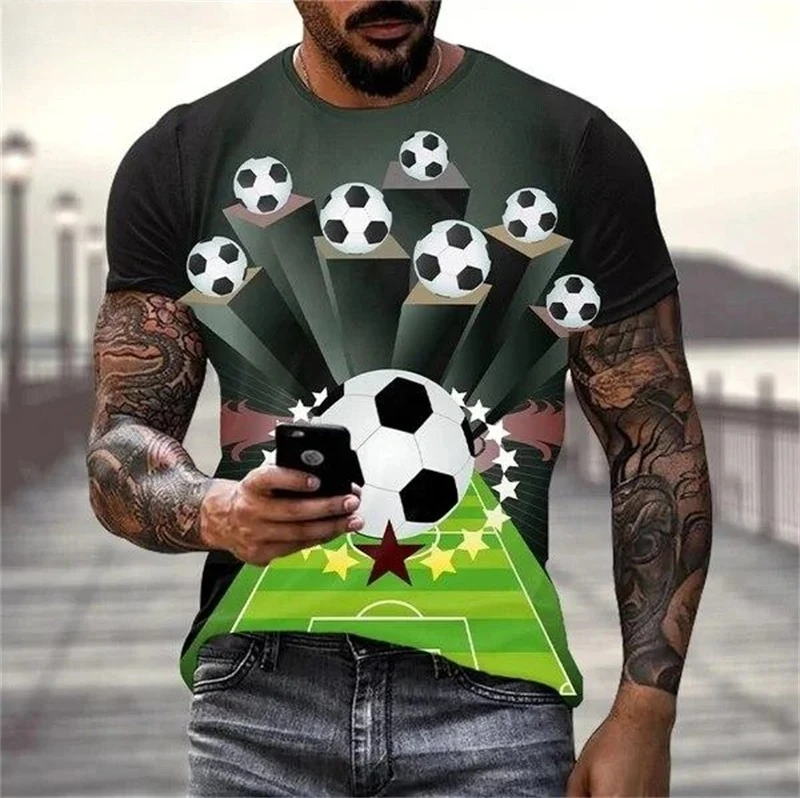 

Summer Fashion Hip Hop Football 3D Print Men T-shirt Daily Outdoor Sports Fitness Party Quick Dry Breathable Casual Short Sleeve