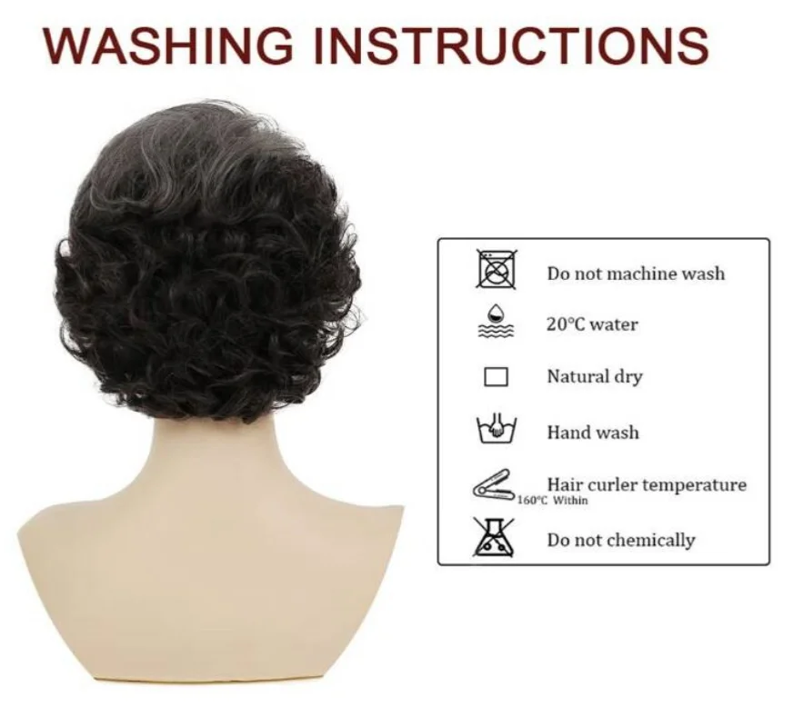 Sallcks Short Curly Grey Wigs for Women Soft Synthetic Heat Resistant Hair Replacement Full Wigs for Daily Party Use