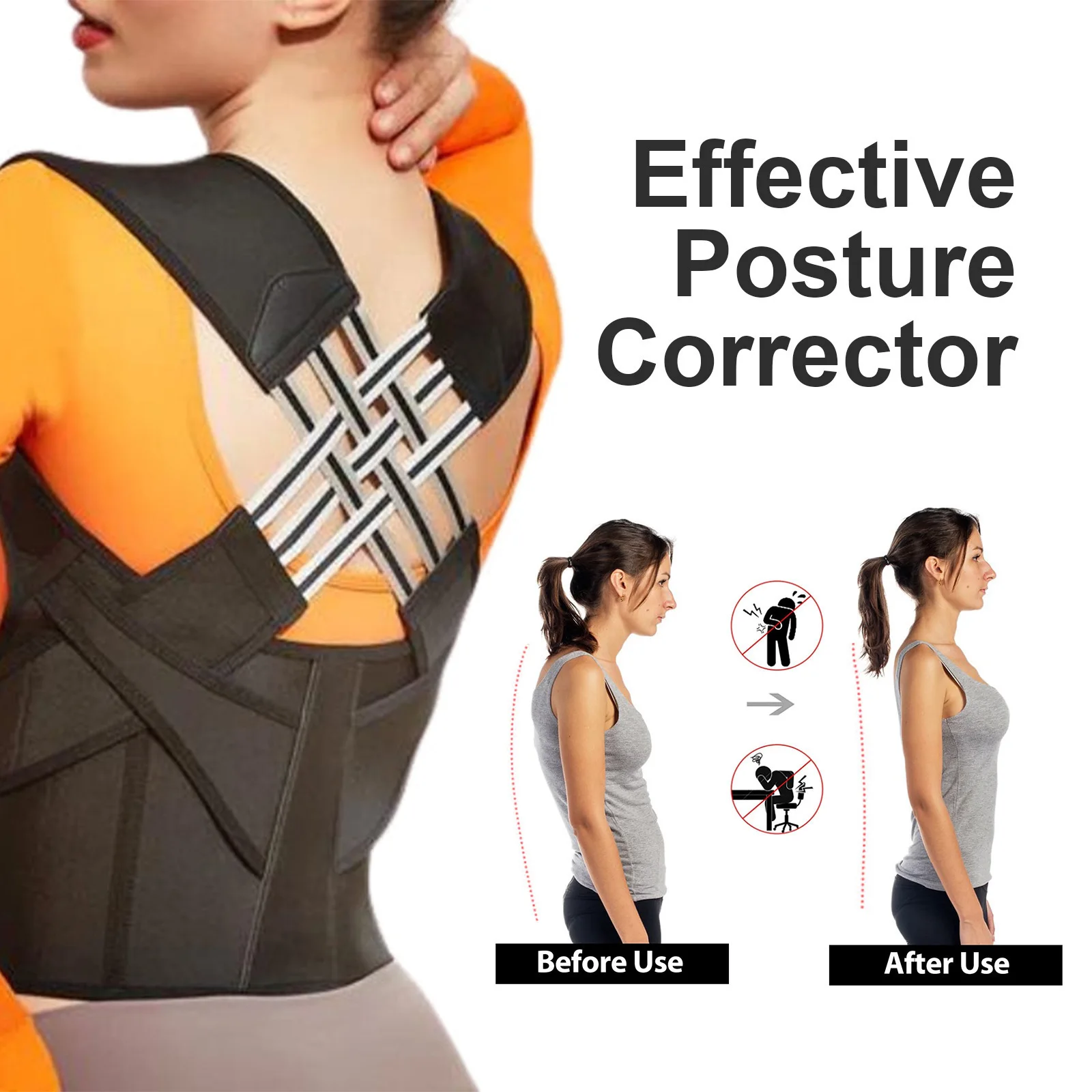 Houding Corrector Vrouwen Mannen Verstelbare Gym Lumbale Riem Schouder Houding Brace Terug Stijltang Lichaamsvorm Ondersteuning Correctie