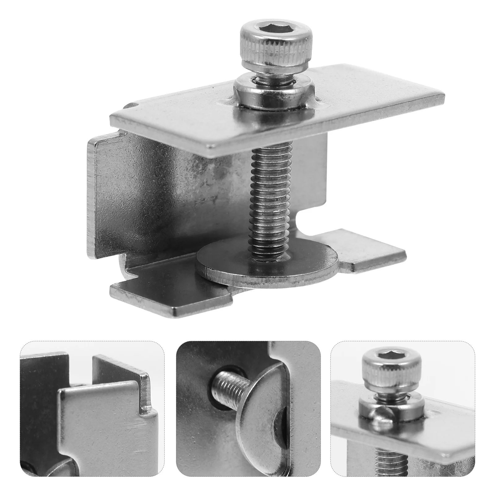 

4Pcs Glass Bed Clips Sturdy Adjustable Screws Tight Hold 3D Printer Supplies Heating Bed Glass Plate Clips for School Office