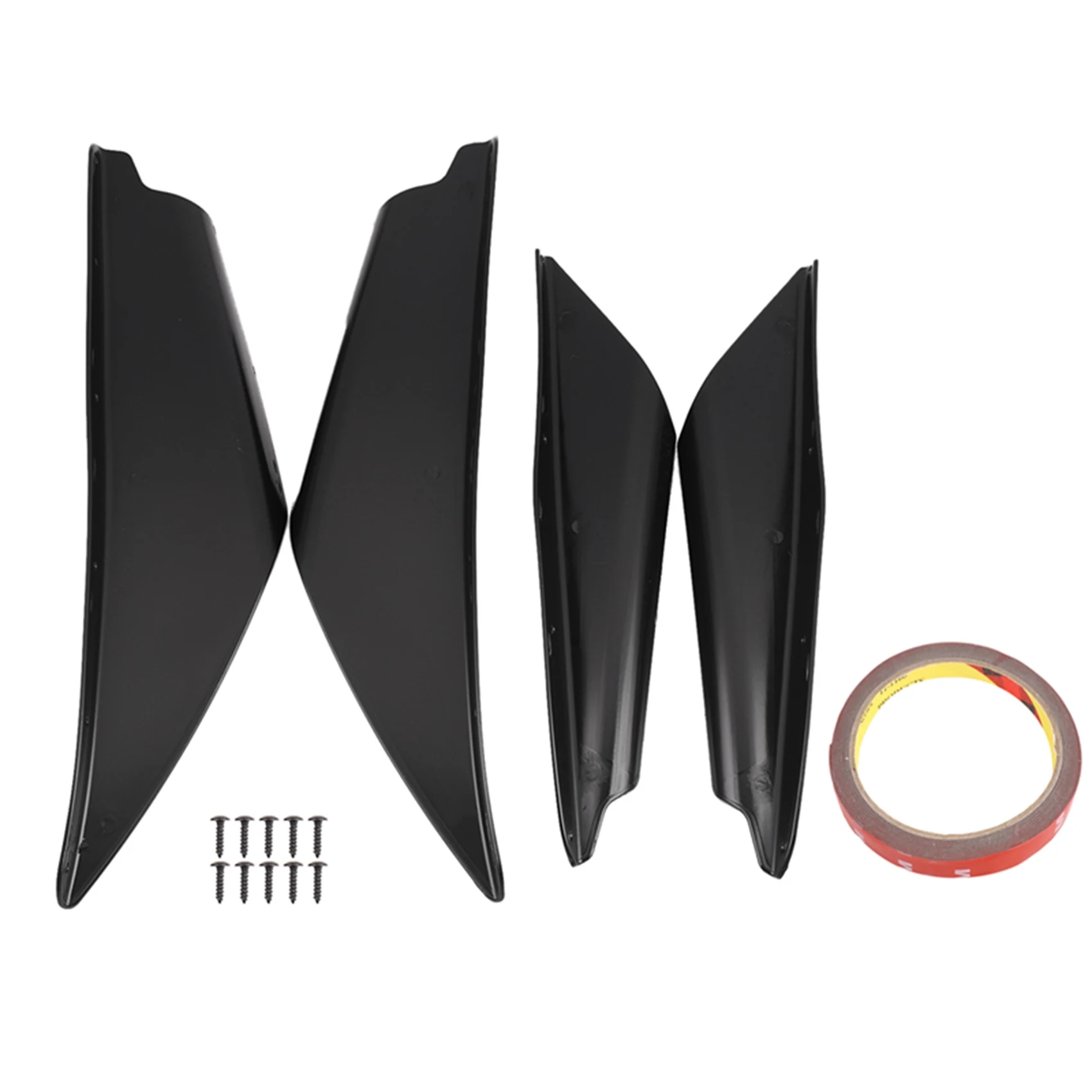 4Pcs Front Bumper Canards Splitter Body Diffuser Fins Body Spoiler Canard Universal Fit for Any