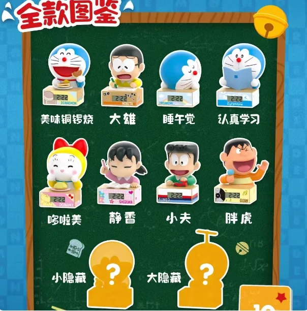 New Genuine Doraemon Classroom Clock Series Blind Box Ornament
