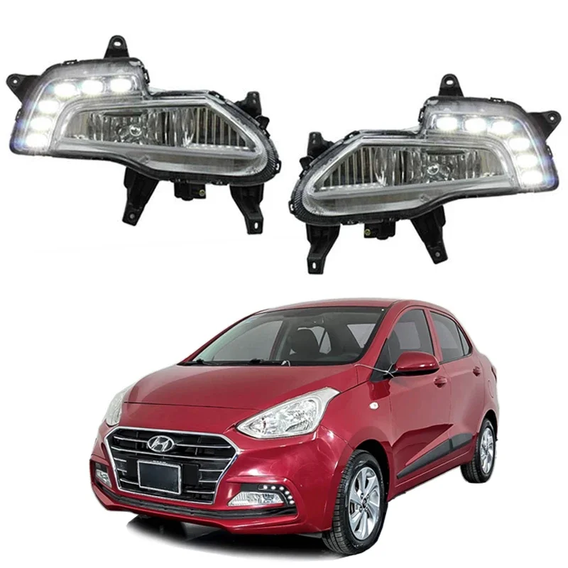 

HOT Sale DRL LED Daytime Running Light for Hyundai Grand I10 Sedan Xcent 2017 2018 2019 2020 Driving Fog Lamp 12V Assembly
