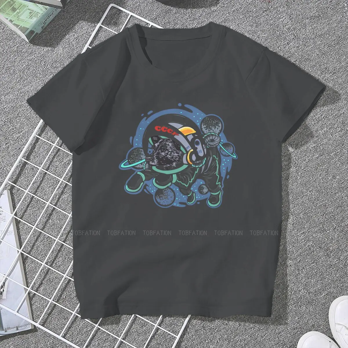 L Lover Design Graphic Newest TShirts Laika First Space Dog Female Graphic Pure Cotton Tops T Shirt Round Neck