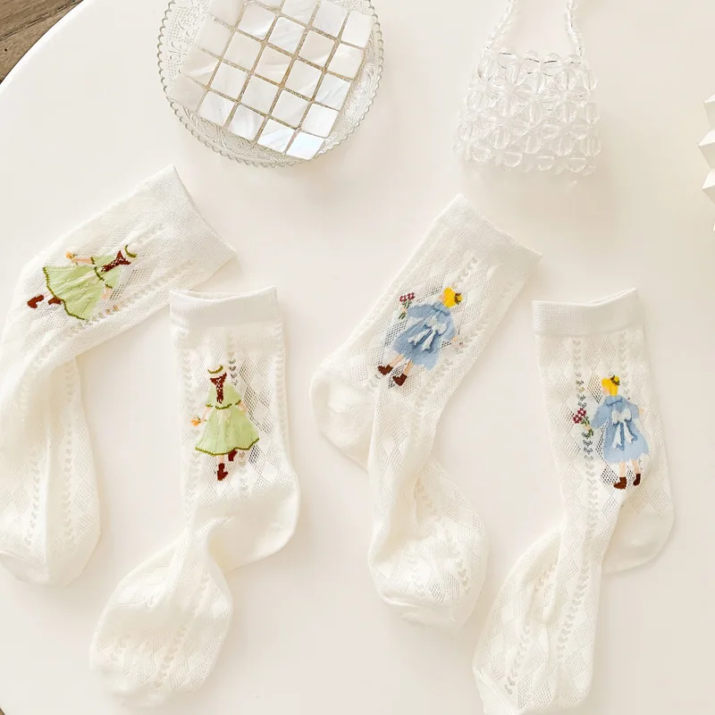 Socken Frauen weiblich Japanisch schöne süße Kawaii atmungsaktive Streetwear Sommer weiß Mesh dünne Baumwolle süße Stil Lolita Socken Mädchen