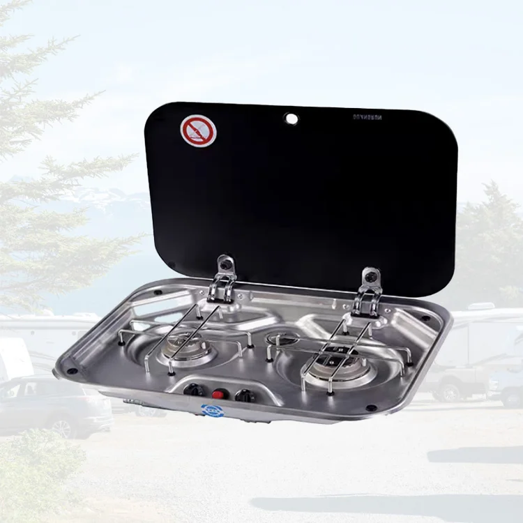 

Durable Quality 304 Stainless Steel Gas Stove RV Parts Kitchen Supplies With Caravan Gas Stove Two Head