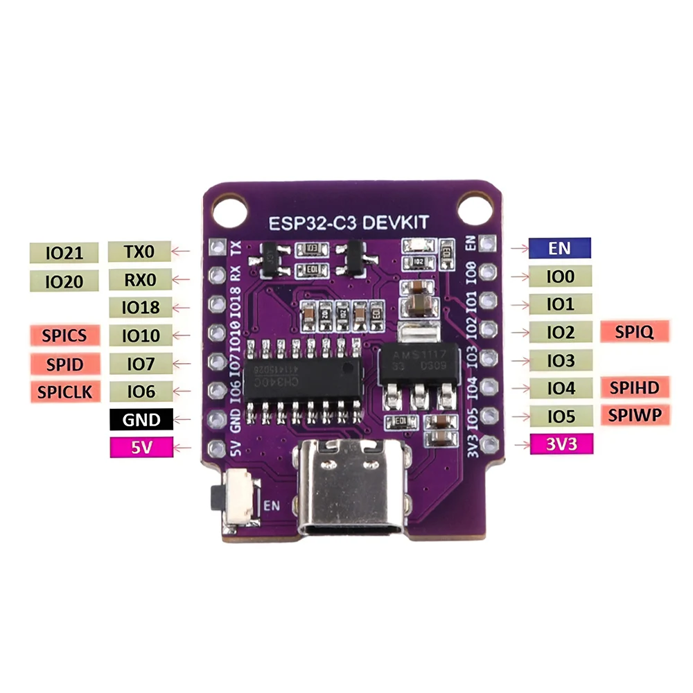 ESP32 C3 Mini ESP32-C3FN4 Development Board WiFi Bluetooth Module ESP32-C3-MINI-1 4MB Flash For Arduino ESP32-C3