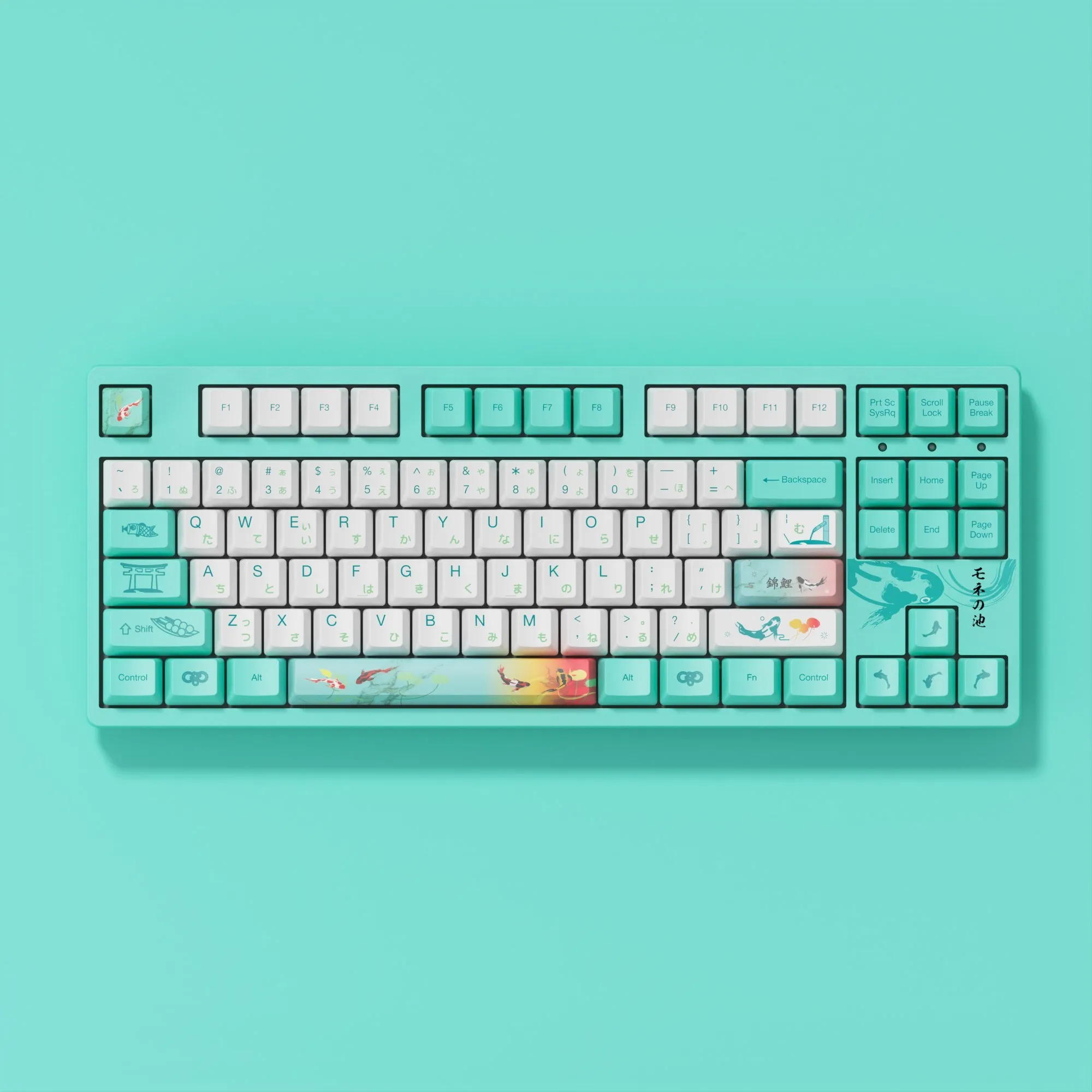 Teclado mecânico do jogo da lagoa de akko 3087 v2 monet prendido tkl 87-chave com corante do perfil pbt do oem-sublimação keycap n-chave rollover