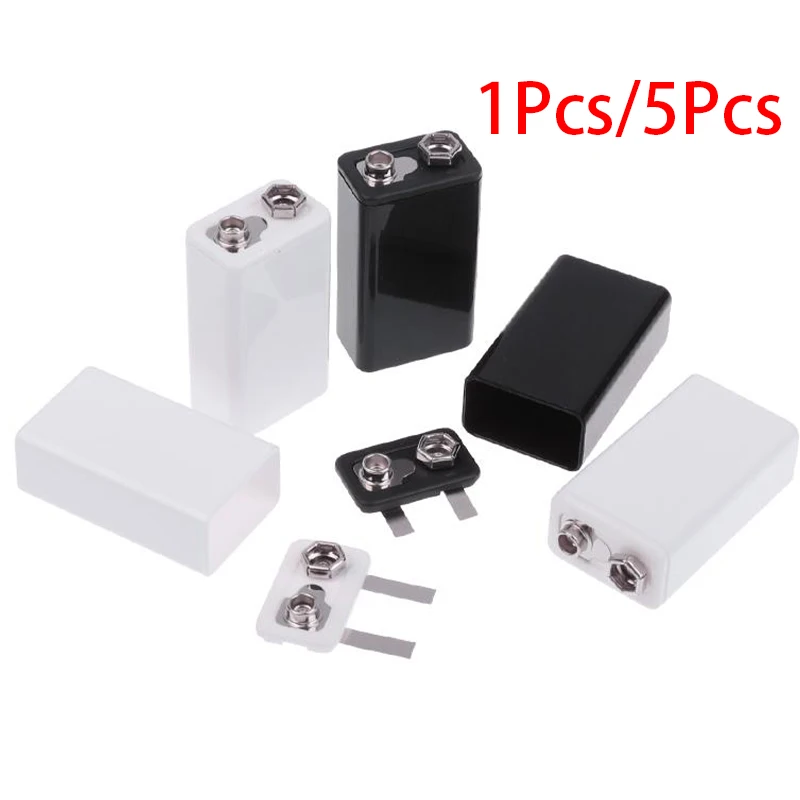 1Pcs/5Pcs 9V Type-C Battery Case 6F22 Lithium Battery Storage Box Square Battery Holder Portable Battery Clip Container