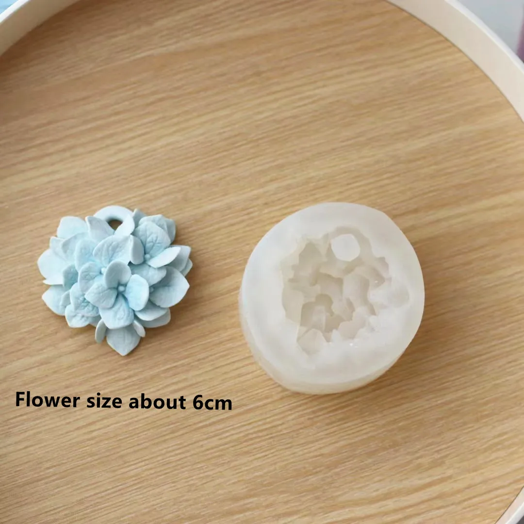 Love shape Hydrangea Flower Silicone Mold Aromatherapy plaster Mold fondant cake Mold DIY Soap Mold