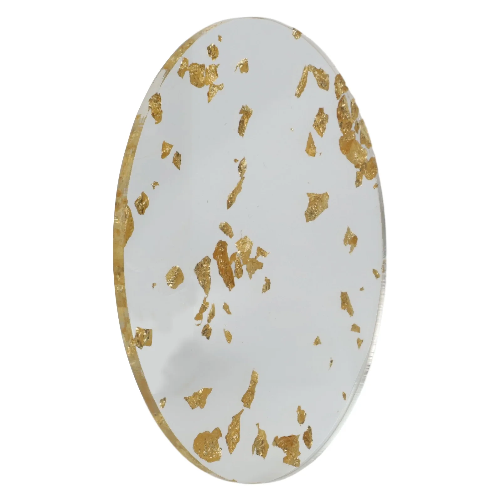 

Gold Foil Acrylic Coasters Set of 6 Non Slip Silicone Base Round Coasters Dishwasher Safe for Hot and Cold Drinks