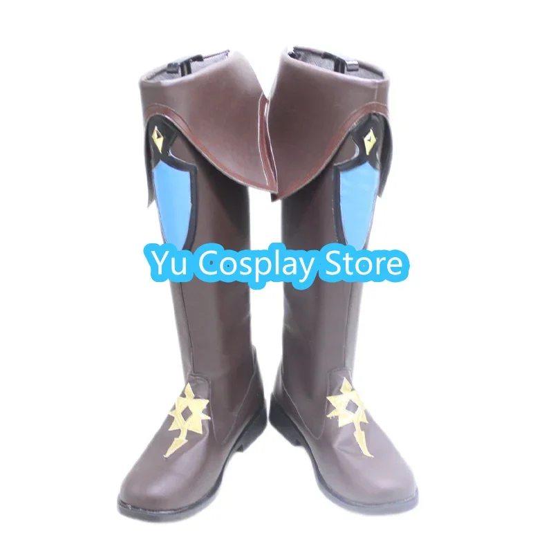 PU Couro Kaeya Cosplay Sapatos, Game Genshin Impact Prop, Botas de Carnaval de Halloween, Custom Made