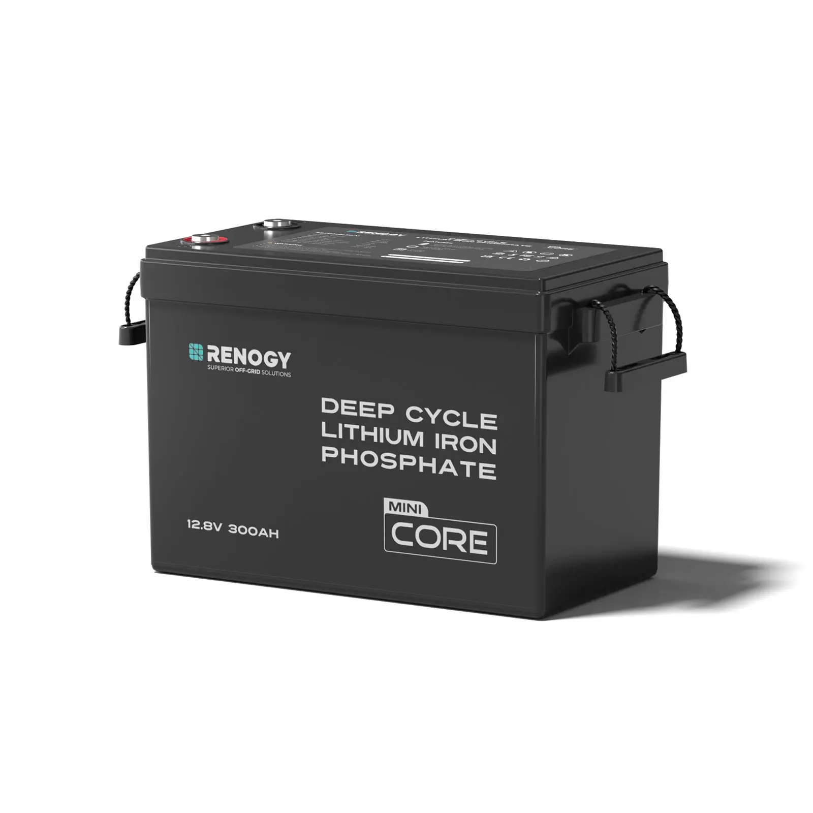 Batería de fosfato de hierro y litio RENOGY Core Mini 12,8 V 300 Ah - Batería LiFePO4 con protección de baja temperatura para sistemas solares