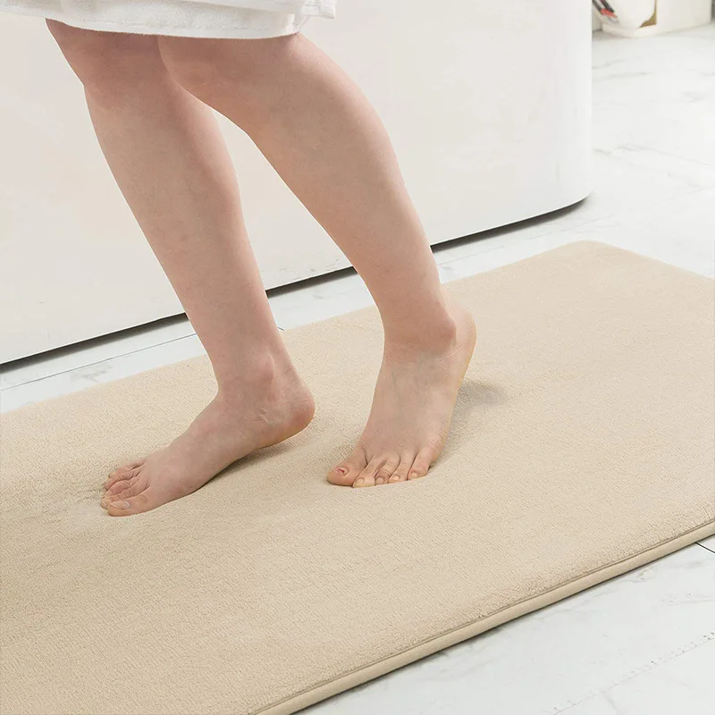 Silicone Bath Mat Non-Slip Shower Bathroom Rug Memory Foam Carpet Soft Foot Mat Stone Floor Super Absorbent Quick Dry Rug