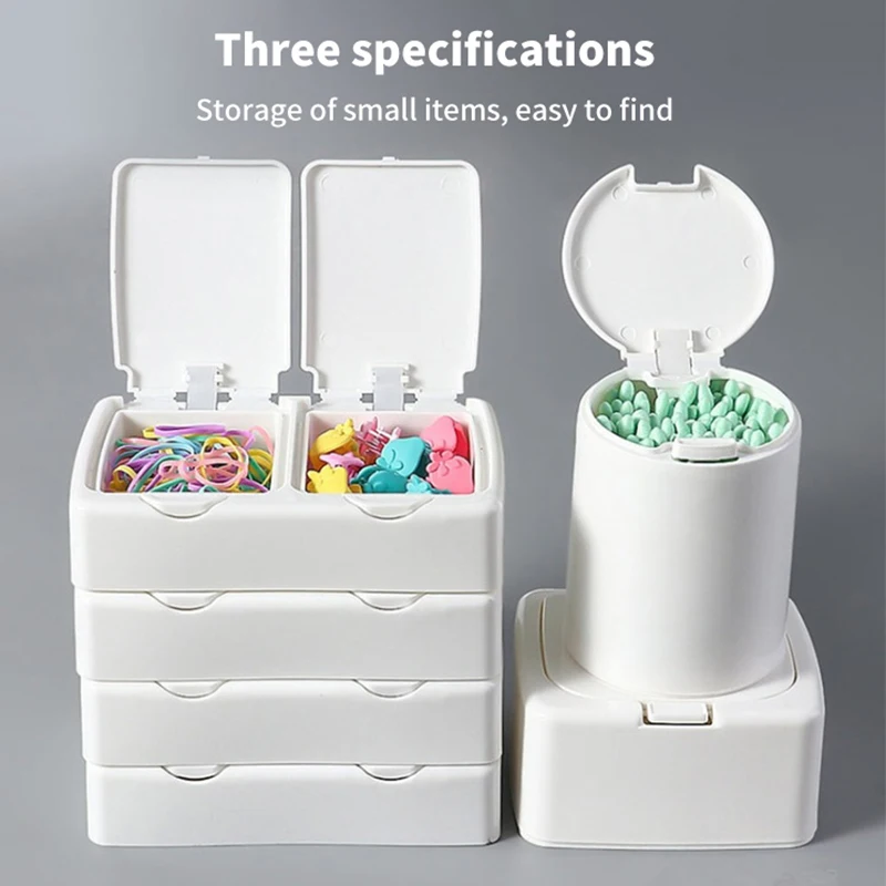 Desktop Storage Box Mini Cotton Swab With Lid Student Cosmetic Cotton Plastic Dustproof Student Sundries Box